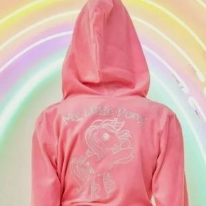 Cropped velour my little pony track  jacket